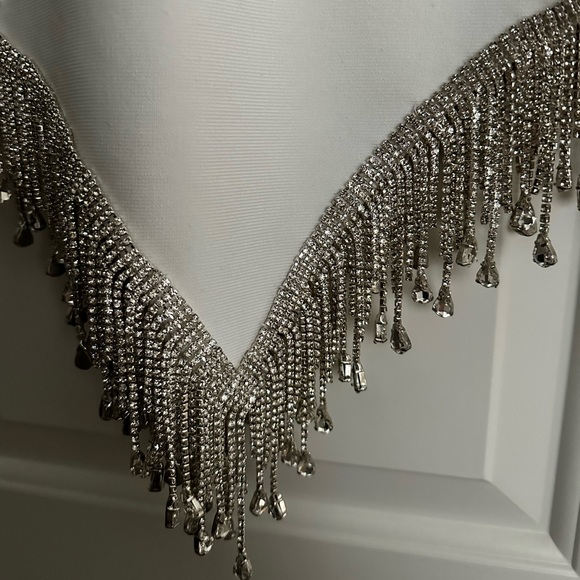 White High Neck Dress with Jewels - Picture 9 of 9